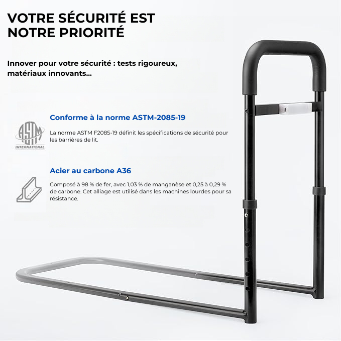 Appui et Barrière de lit pour personnes âgées
