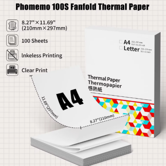 100 Papiers Thermique A4 pour Imprimante